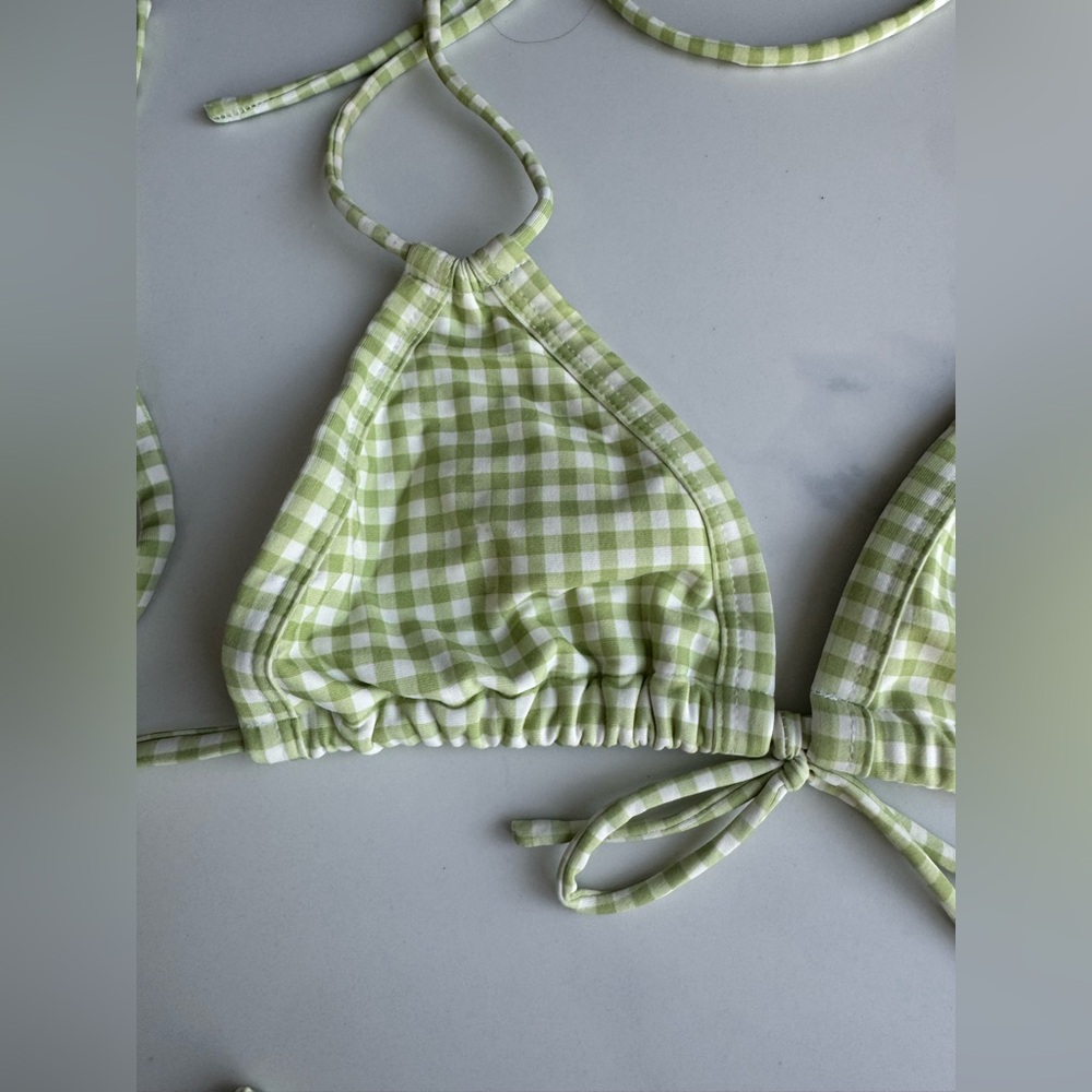 Montce Green Gingham Triangle Bikini Set - Picture 6 of 6